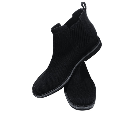 Men\'s MARK NASON Black Knit Slip-On Ankle Boots
